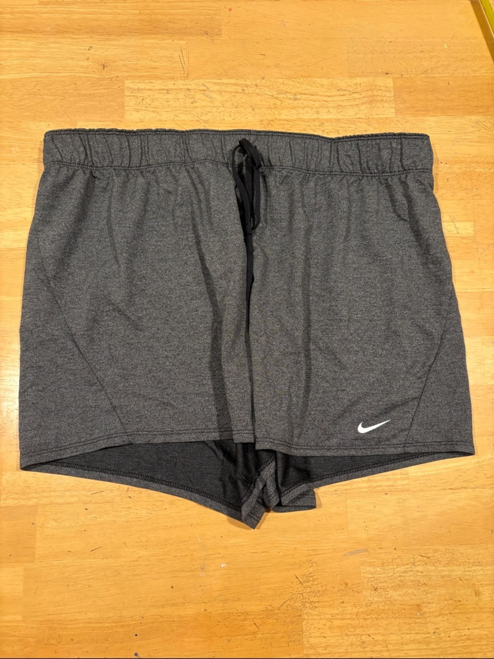 Nike Women's Gray Athletic Shorts with Logo Waistband